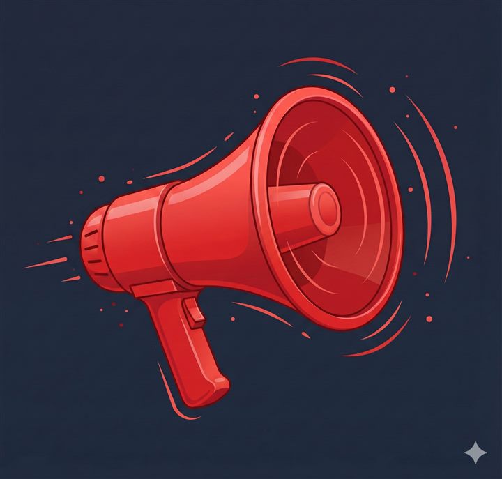 RedHailer logo — a red megaphone